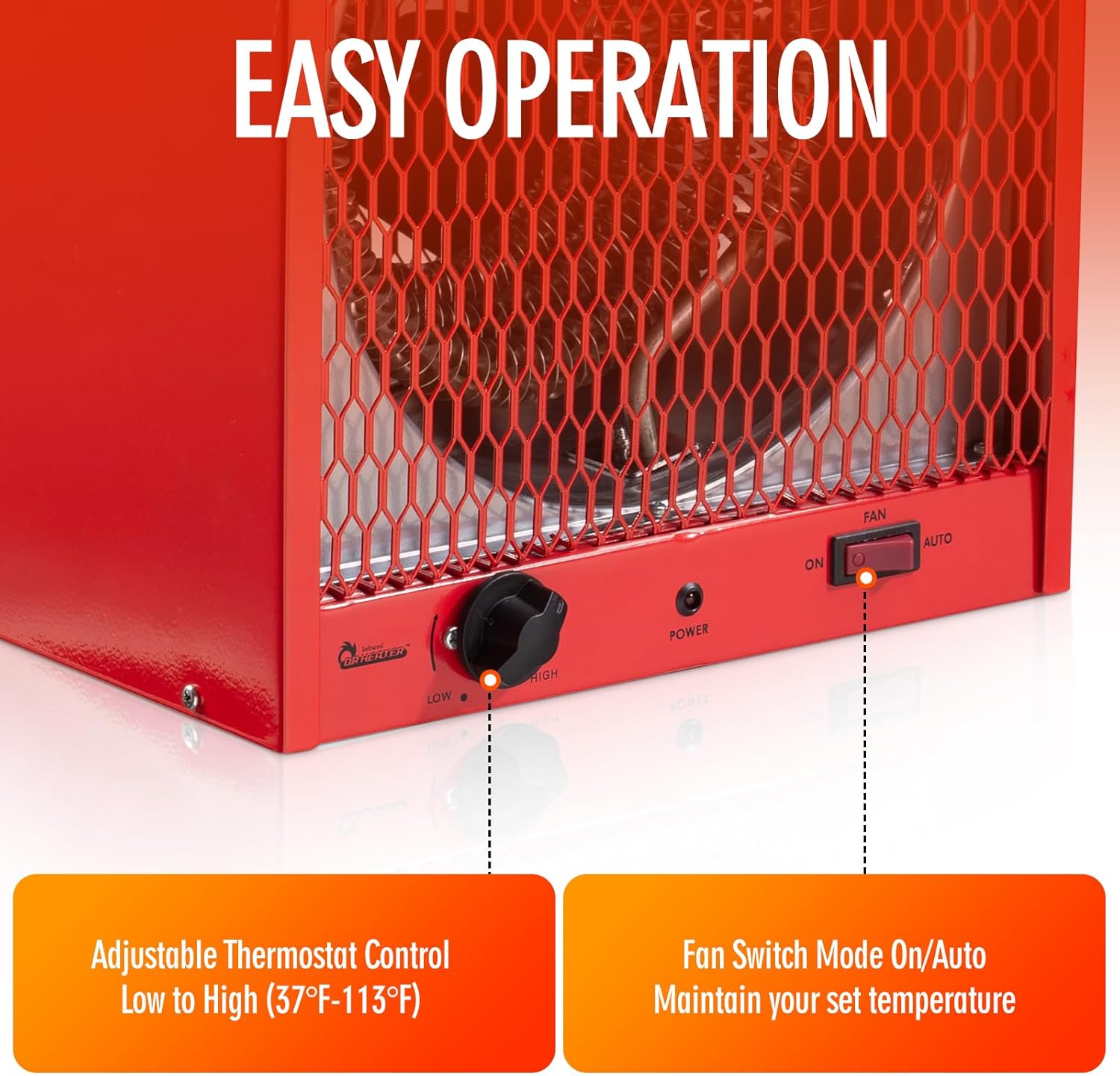 Dr Infrared Heater DR-988A Garage Shop 208/240-Volt, 4800/5600-Watt Heater with 6-30R Plug