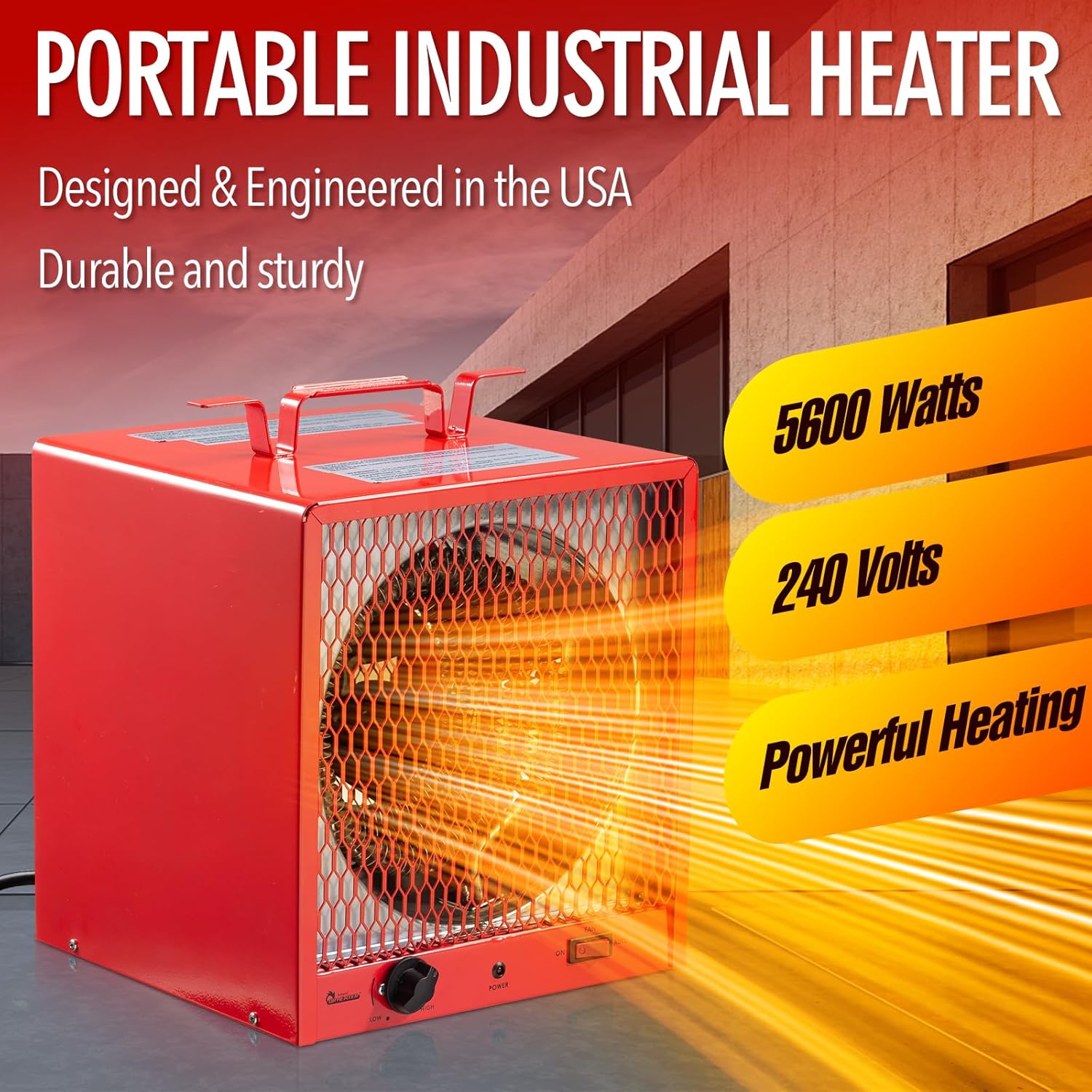Dr Infrared Heater DR-988A Garage Shop 208/240-Volt, 4800/5600-Watt Heater with 6-30R Plug