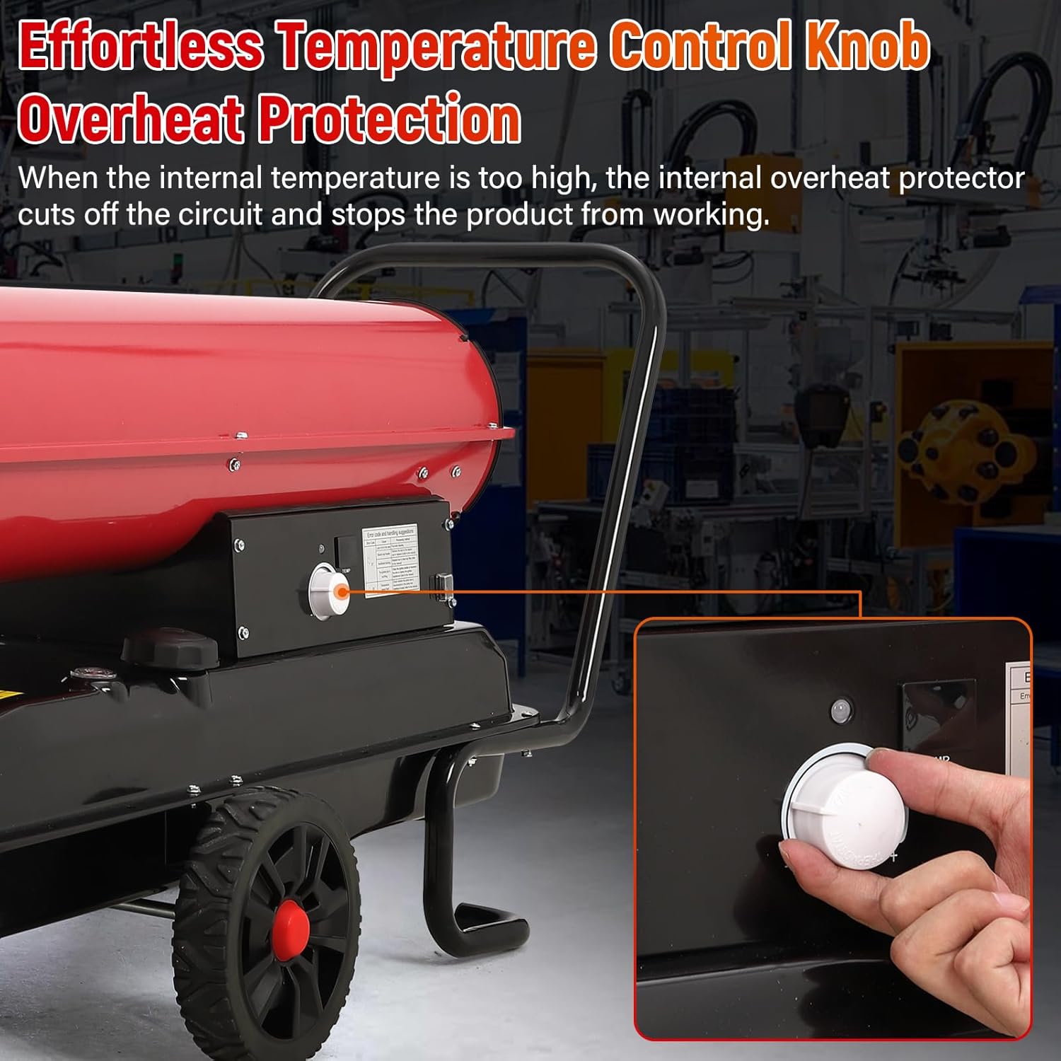 PioneerWorks 175000 BTU Diesel and Kerosene Space Heater, 51L Fuel Tank Capacity