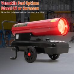PioneerWorks 175000 BTU Diesel and Kerosene Space Heater, 51L Fuel Tank Capacity