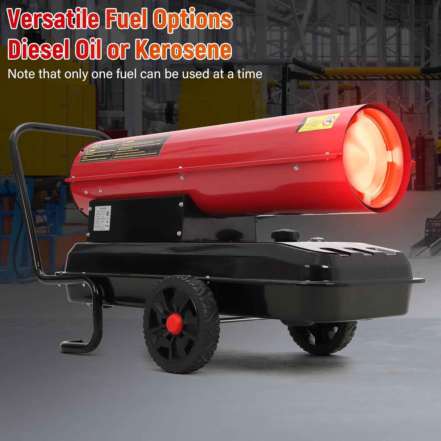 PioneerWorks 175000 BTU Diesel and Kerosene Space Heater, 51L Fuel Tank Capacity