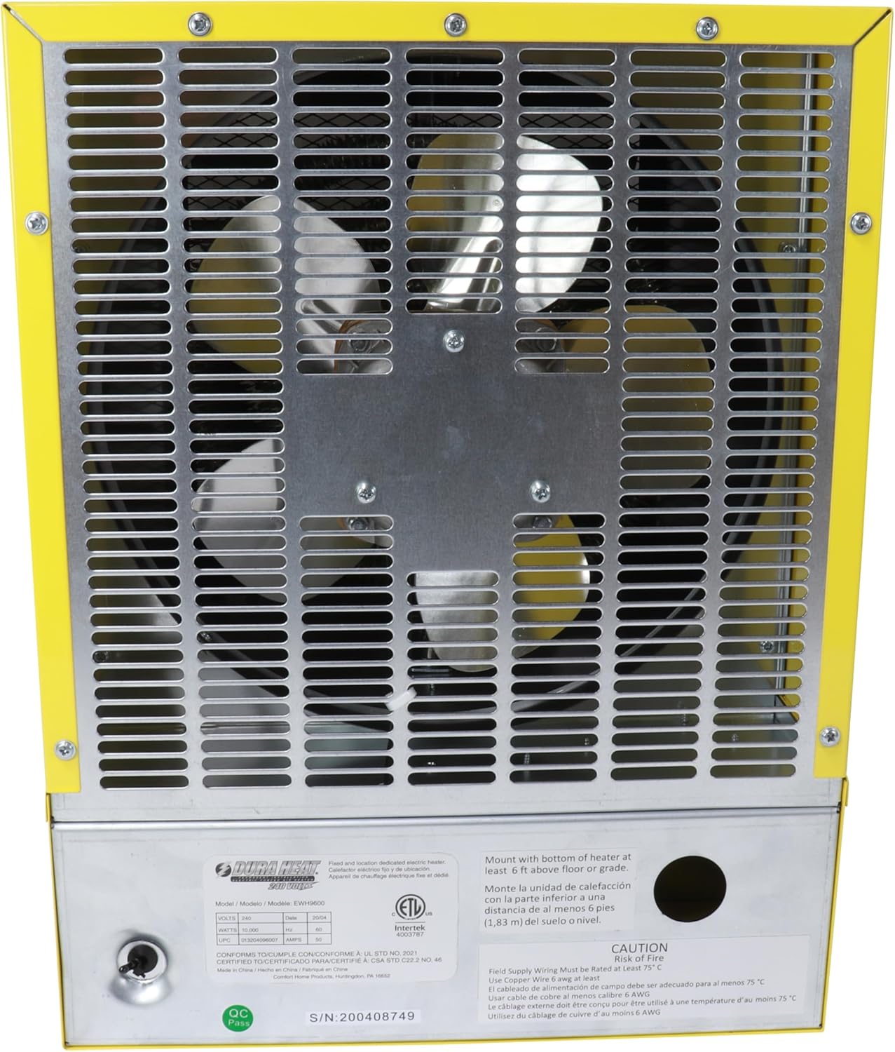 Dura Heat Hard-Wired Ceiling Mount Electric Garage Space Heater with Remote, 10,000 Watt, 240 Volt