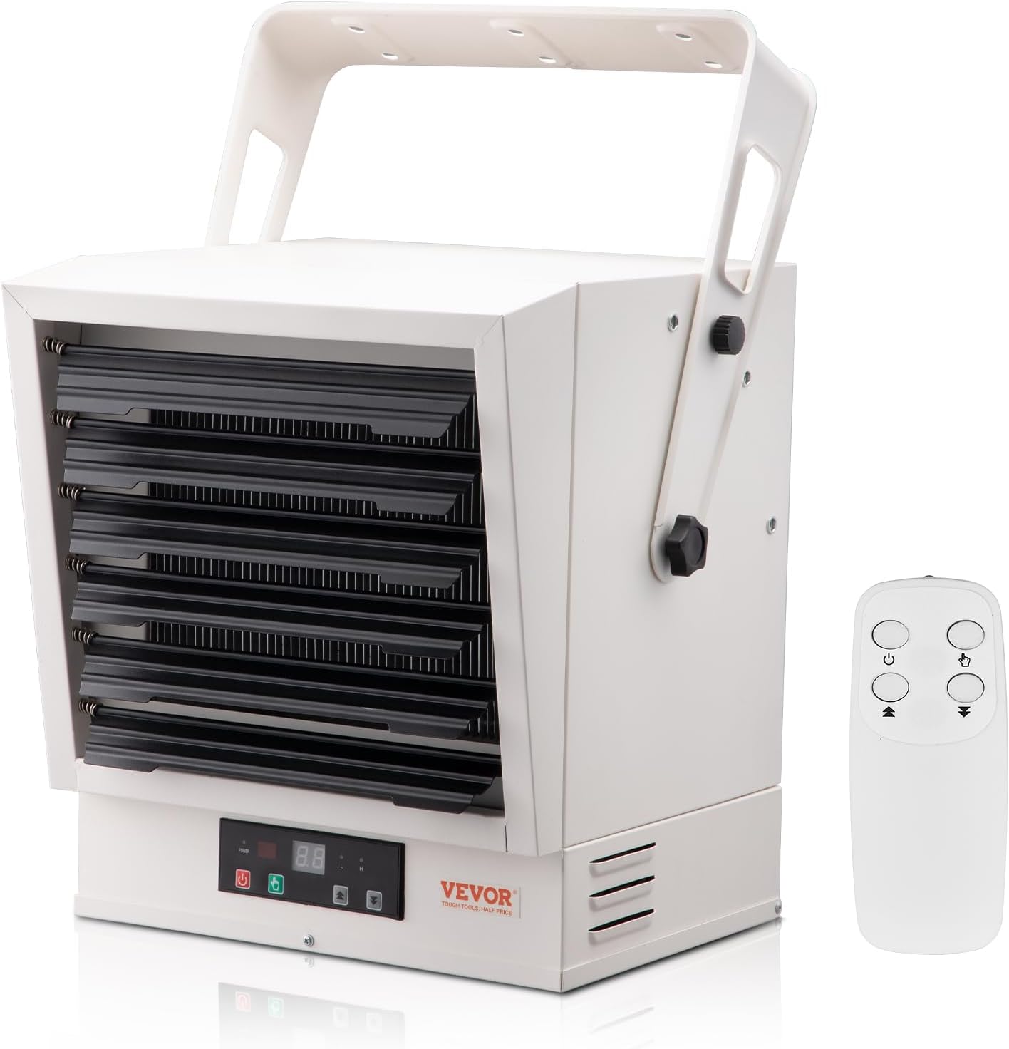 VEVOR Electric Garage Heater, 10000-Watt Digital Fan-Forced Wall/Ceiling Mount Shop Heater, with Remote Control