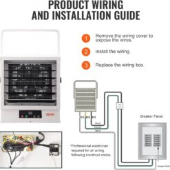 VEVOR Electric Garage Heater, 10000-Watt Digital Fan-Forced Wall/Ceiling Mount Shop Heater, with Remote Control