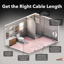 HEATWAVE Floor Heating Cable 120V - 64-120 sq ft Heated Floor System, Underfloor Electric Heat Cable Warmer