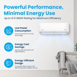 Senville LETO Series Mini Split Air Conditioner Heat Pump, 18000 BTU 208/230V, Inverter, 1.5 Ton