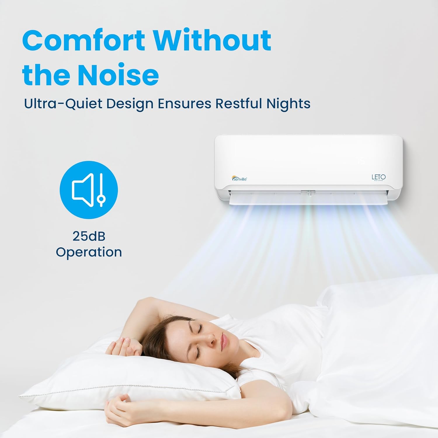 Senville LETO Series Mini Split Air Conditioner Heat Pump, 18000 BTU 208/230V, Inverter, 1.5 Ton