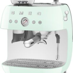 Smeg EGF03 Semi-Automatic Espresso Machine with Built-In Grinder, Dual Thermoblock, 50’s Retro Style – Pastel Green (120 V)