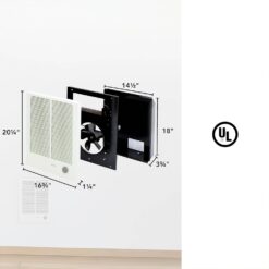 Broan-NuTone 194 High Capacity Wall Heater, White Painted Grille, 3000/1500 Watt 240 VAC, Covers 300 sq. ft.