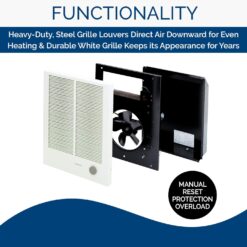 Broan-NuTone, White 198 High Capacity Wall Heater, Painted Grille, 4000/2000 Watt 240 VAC, 2000/4000