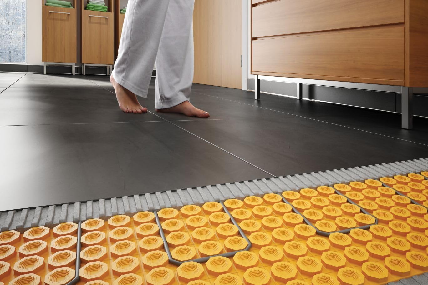 Schluter Ditra-Heat-E-HK Electric Floor Heating Cable Kit with Temperature Sensors, 120V, 105.8 Feet - DHEHK12032