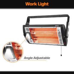 Shinic 2 Packs Electric Garage Heaters, 1500W/750W Ceiling Mounted Heater Radiant Heaters