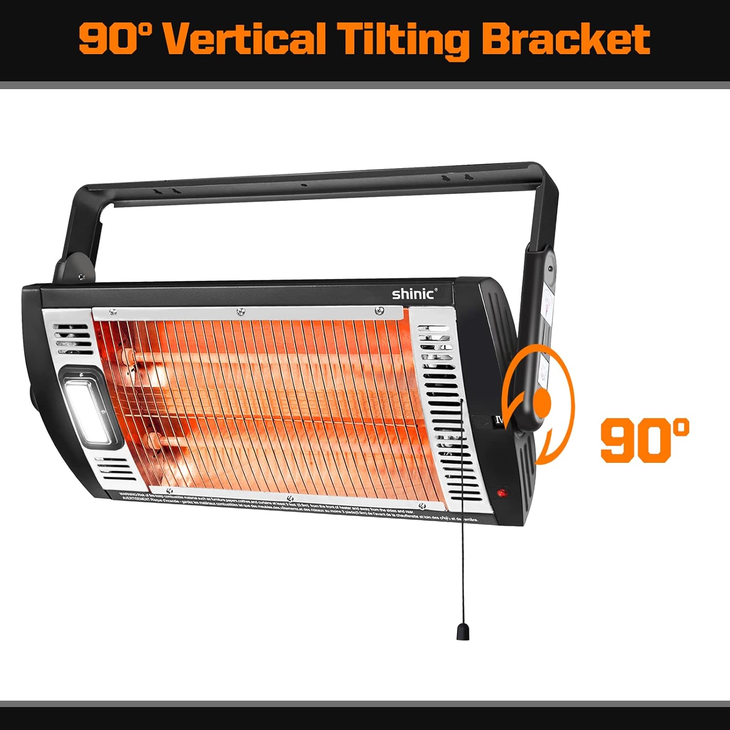 Shinic 2 Packs Electric Garage Heaters, 1500W/750W Ceiling Mounted Heater Radiant Heaters