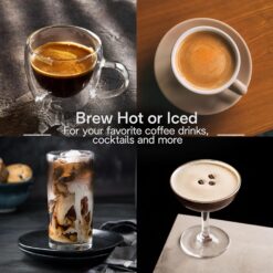 De'Longhi Rivelia Automatic Espresso Machine with Grinder & Milk Frother – All-in-One Coffee Maker, Hot & Iced Latte, Cappuccino, Bean Switch System, Burr Grinder, Compact Italian Design, White