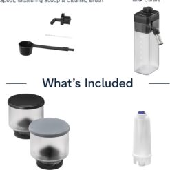 De'Longhi Rivelia Automatic Espresso Machine, Grinder & Frother, Easy Bean Switching, Pebble Gray