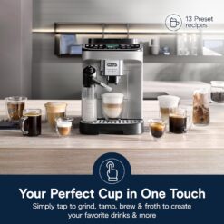 De'Longhi Magnifica Evo Next Fully Automatic Espresso Machine - Programmable Coffee Maker with Grinder and Milk Frother