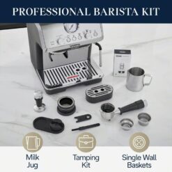 De'Longhi La Specialista Espresso Machine with Grinder, Milk Frother, 1450W, Barista Kit - Stainless Steel, Black