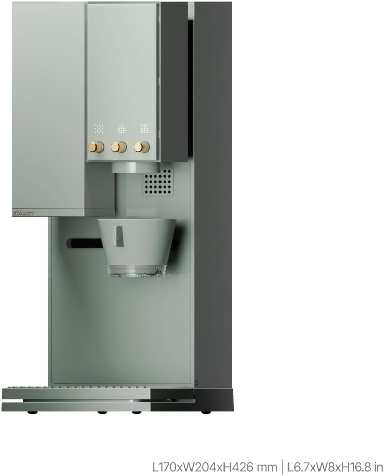xBloom Studio – The Ultimate Coffee Machine – Drip Coffee Maker with Integrated Grinder, Scale, and 3 Levels of Automation, Sage Green x Gold
