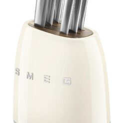 Smeg Cream Stainless Steel Knife Block Set
