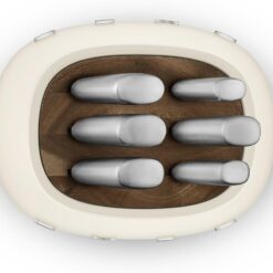 Smeg Cream Stainless Steel Knife Block Set