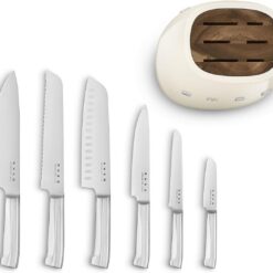 Smeg Cream Stainless Steel Knife Block Set