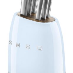 Smeg Pastel Blue Stainless Steel Knife Block Set