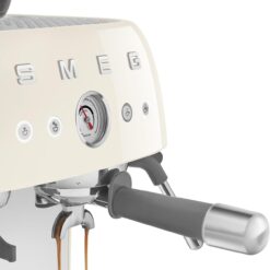 Smeg EGF03 Semi-Automatic Espresso Machine with Built-In Grinder, Dual Thermoblock, 50’s Retro Style – Cream (120 V)