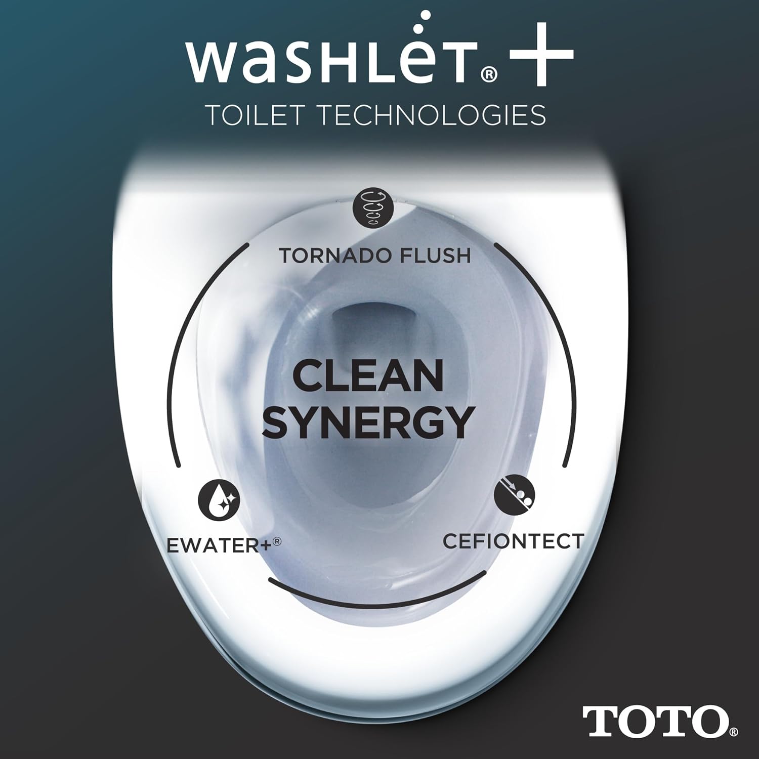 TOTO Drake WASHLET+ Two-Piece Elongated 1.6 GPF Universal Height TORNADO FLUSH Toilet - MW7763446CSFG#01