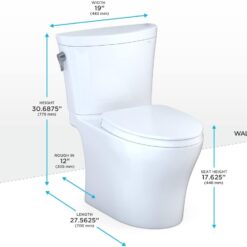 TOTO Aquia IV Arc Two-Piece Elongated Dual Flush 1.28 and 0.9 GPF Universal Height Toilet - MS448124CEMFGN#01