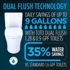 TOTO Aquia IV Arc Two-Piece Elongated Dual Flush 1.28 and 0.9 GPF Universal Height Toilet - MS448124CEMFGN#01