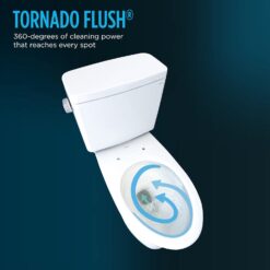 TOTO Drake Transitional Two-Piece Round 1.28 GPF Universal Height TORNADO FLUSH Toilet - CST785CEFG#01