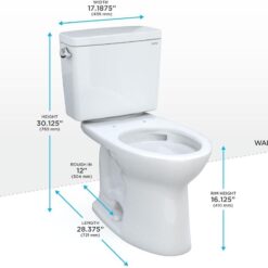 TOTO Drake Two-Piece Elongated 1.28 GPF Universal Height TORNADO FLUSH Toilet with CEFIONTECT, Sedona Beige - CST776CEFG#12