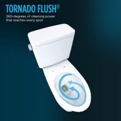 TOTO Drake Two-Piece Elongated 1.28 GPF Universal Height TORNADO FLUSH Toilet with CEFIONTECT, Sedona Beige - CST776CEFG#12
