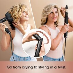 Shark Hair Dryer | FlexStyle Hair Styling System | Portable & Powerful Blow Dryer Brush | Black | HD440BK