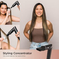 Shark Hair Dryer | FlexStyle Hair Styling System | Portable & Powerful Blow Dryer Brush | Black | HD440BK