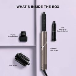 Shark FlexStyle Air Styling & Drying System, Powerful Hair Blow Dryer & Multi-Styler, Mocha, HD431BR