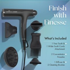 Olivia Garden 1875W SuperHP Professional Hair Dryer for All Hair Types - Quiet, Fast Drying Blow Dryer, Black