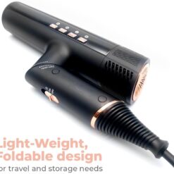 SRILabs DryQ “Smart” Hair Dryer - Super Lightweight, Foldable - Powerful, Quiet Motor
