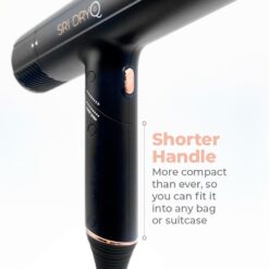 SRILabs DryQ “Smart” Hair Dryer - Super Lightweight, Foldable - Powerful, Quiet Motor