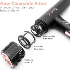 SRILabs DryQ “Smart” Hair Dryer - Super Lightweight, Foldable - Powerful, Quiet Motor