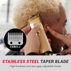 FX+ Professional Barber Cord/Cordless Hair Clippers for Men, All Metal, Lithium Battery with 3-Hour Runtime