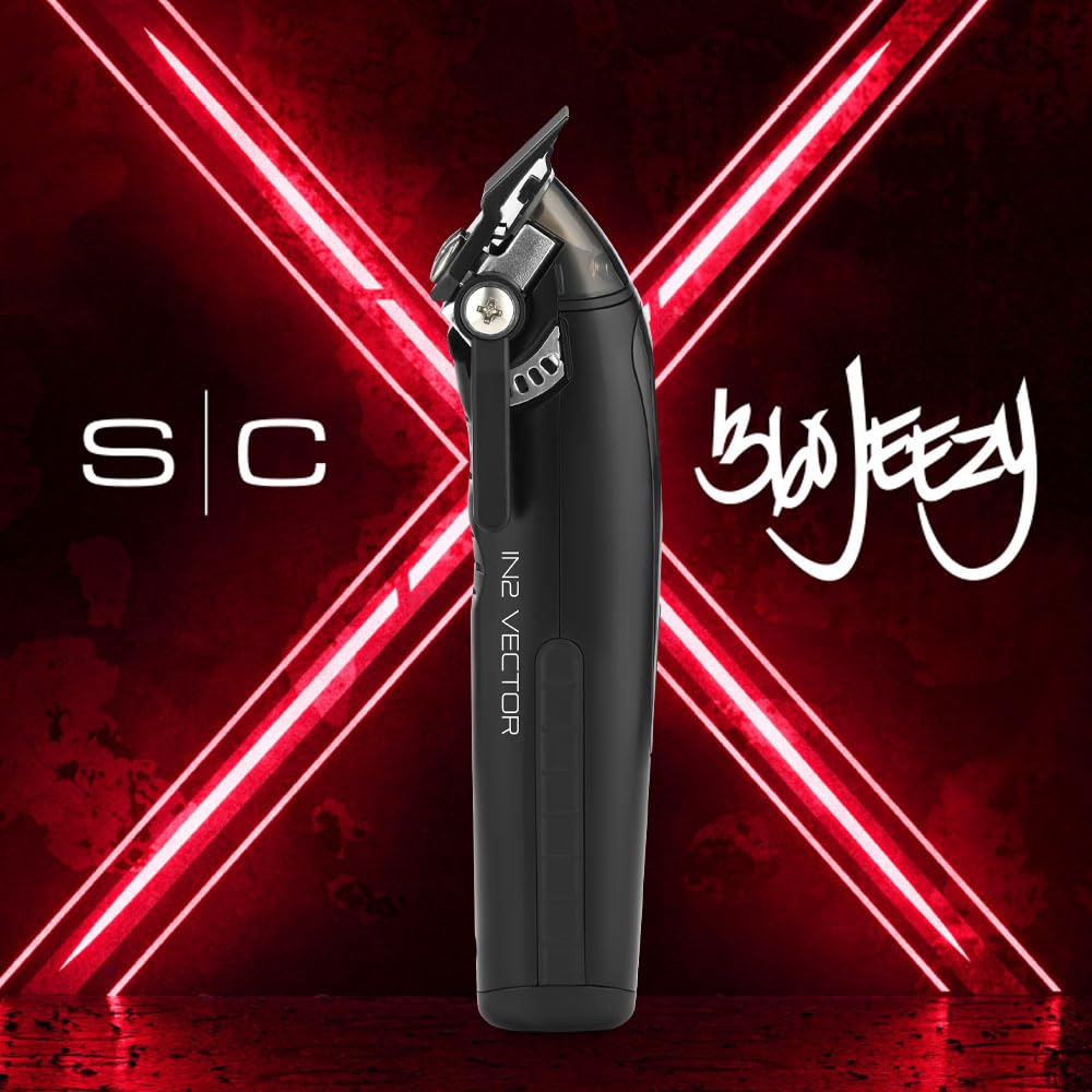 Stylecraft Instinct Professional IN2 Vector Motor Cordless Hair Clipper with Intuitive Torque Control, 3 Modular Lids
