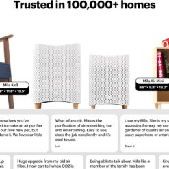Mila Air 3 Smart Home Air Purifier with Big Sneeze H13 HEPA Replacement Filter for Allergies, Removes Dust, Pollen, Dander, Ideal for Large Room or Bedroom, Quiet-Mode