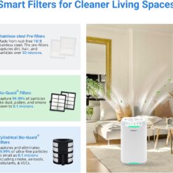 Nuwave Oxypure Zero E500 Air Purifier with Washable Reusable Filters for Large Room