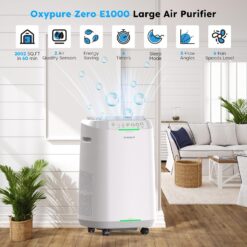 Nuwave OxyPure ZERO Air Purifier for Home Large Rooms Up to 2,002 Sq Ft Particle Removal to 0.1 Micron, Dual 4-Stage Filtration, Adjustable Airflow, Smart Air Cleaner Washable & Reusable Filter