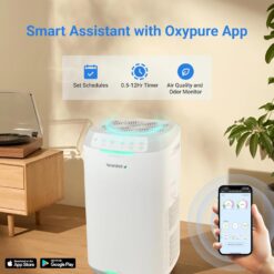 Nuwave Oxypure Zero Air Purifier with Washable Reusable Filters for Large Room | Smart Air Cleaners Removal 0.1 Micron Particles | Dual Odor Sensor, Sleep Mode, 6 Fan Speed & Timer, App Control