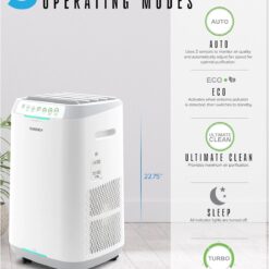 Nuwave Forever Air Purifier for Home Large Room Up to 2,002 Ft², Dual Sensors, 7 Easy to Clean & Washable Filters, Smart WiFi, Removes Smoke, Dust & Pollen Down to 0.1 Microns