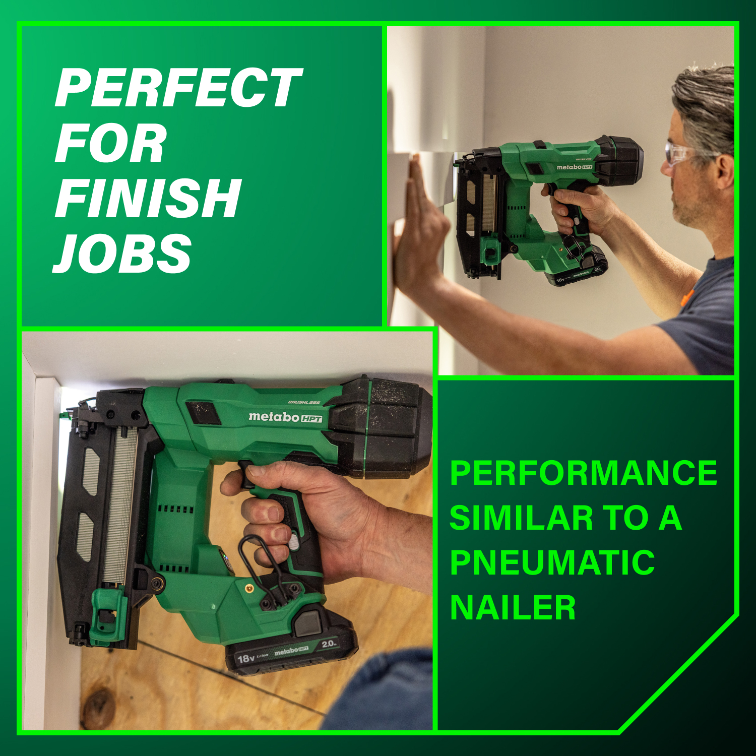 Metabo HPT MultiVolt 2-1/2-in 16 -Gauge Cordless Straight Finish Nailer (Battery Included and Charger Included)