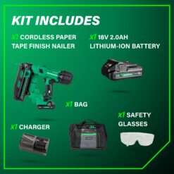 Metabo HPT MultiVolt 2-1/2-in 16 -Gauge Cordless Straight Finish Nailer (Battery Included and Charger Included)