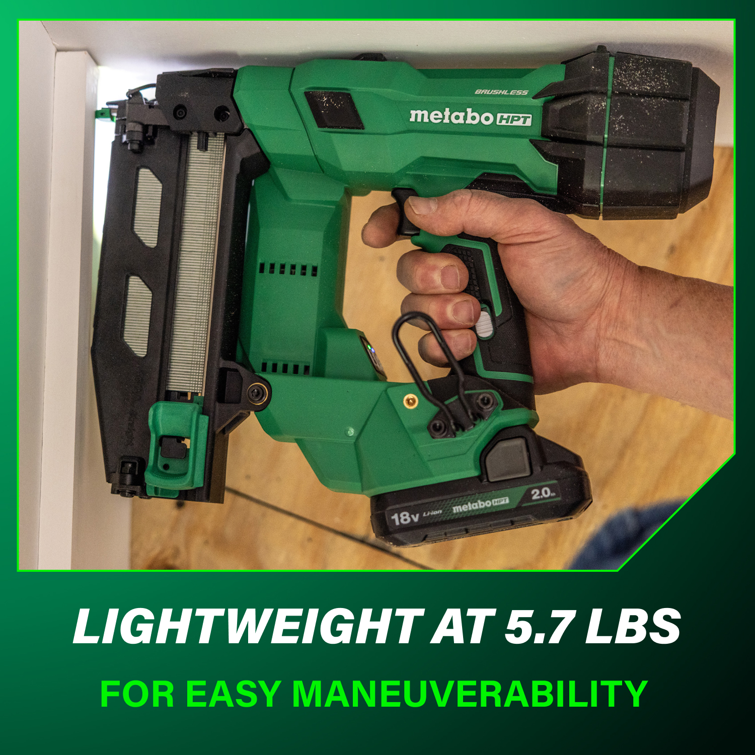 Metabo HPT MultiVolt 2-1/2-in 16 -Gauge Cordless Straight Finish Nailer (Battery Included and Charger Included)